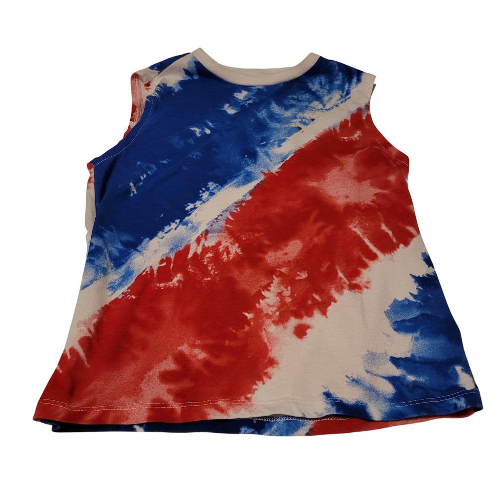 Way To Celebrate Patriotic Tie Dye Muscle Tank Kids M 8 Red White Blue Casual